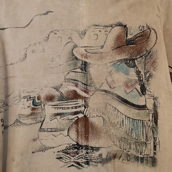 Ladies Suede Jacket, w/Southwestern Motif - Picture 3 of 7